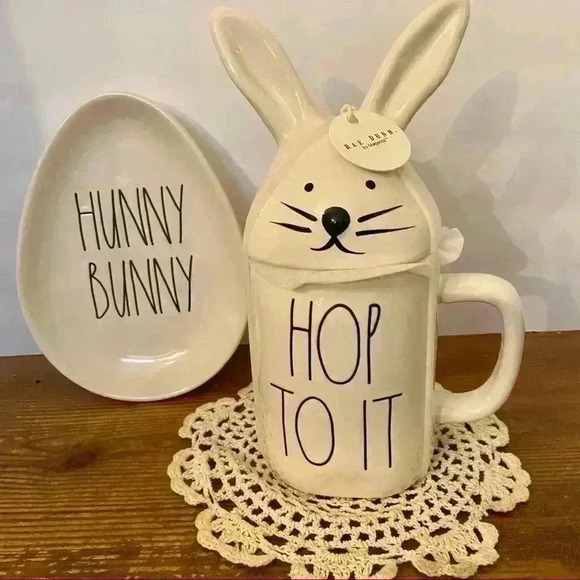Rae Dunn Bunny Mug and Hunny Bunny Plate set - Picture 3 of 6